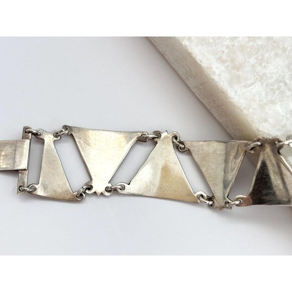 Siam Sterling Silver Triangular Multi God & Goddess Figure 925 Vintage Bracelet - Picture 8 of 10